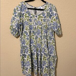 CJ Laing Women's Blue and Green Print Dress size large